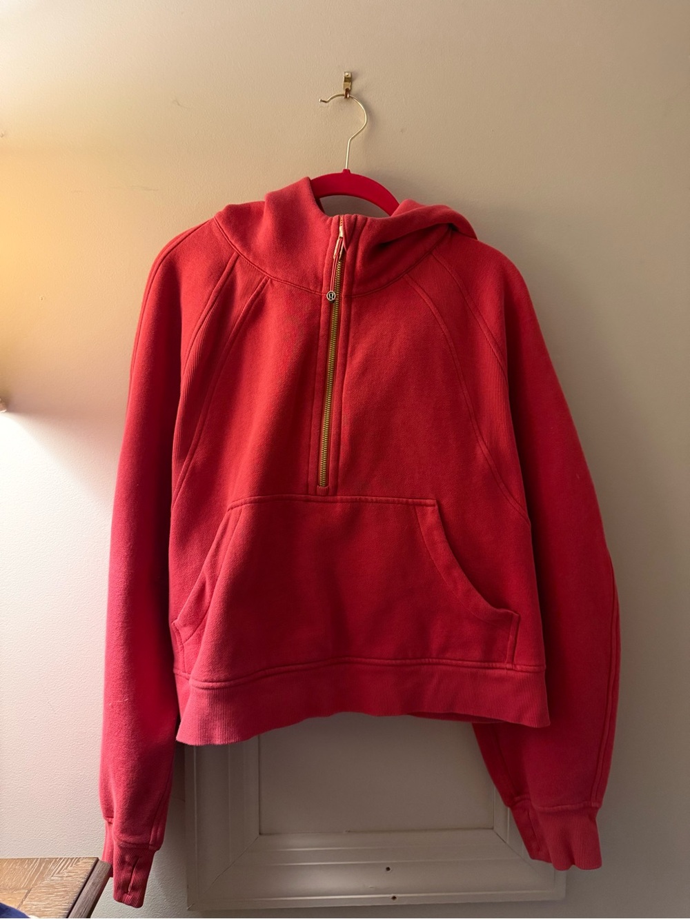 lululemon athletica Coral-Red Half-Zip Hoodie